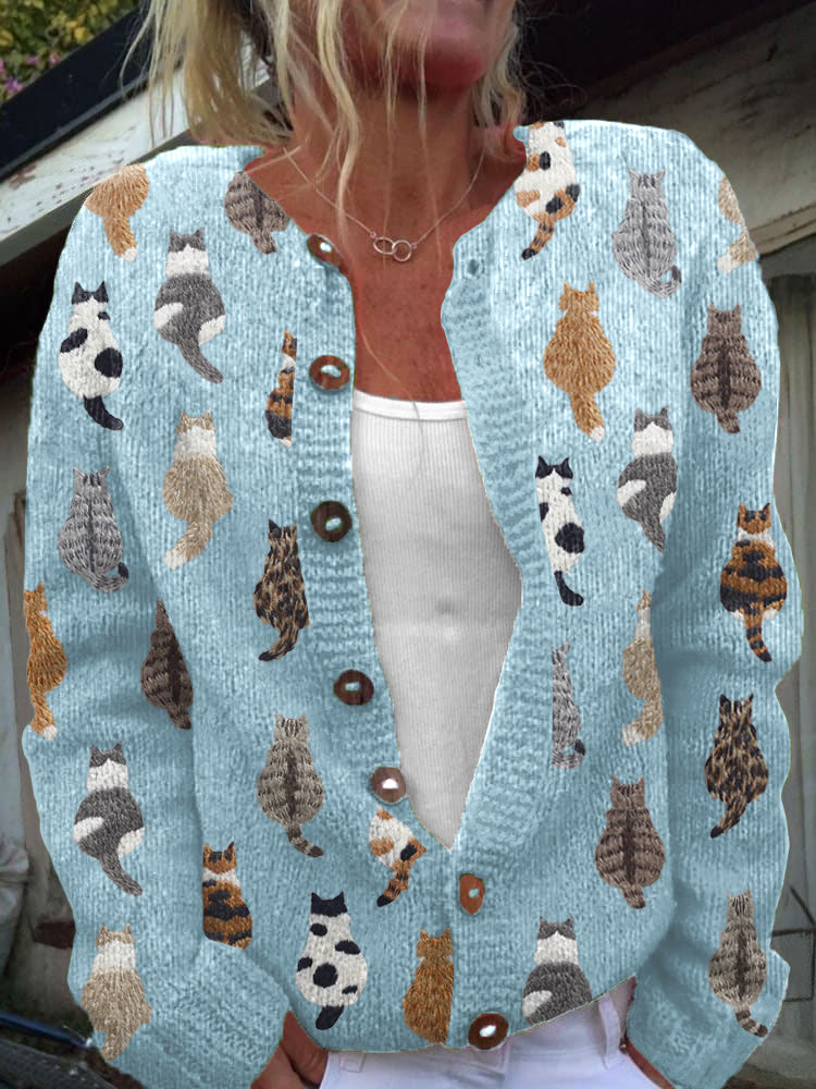 Carlota™ | Cárdigan con Estampado de Gatos