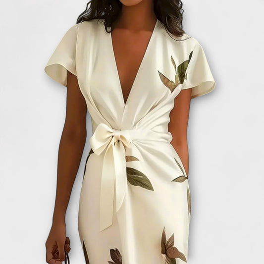 Vestido cruzado de satén