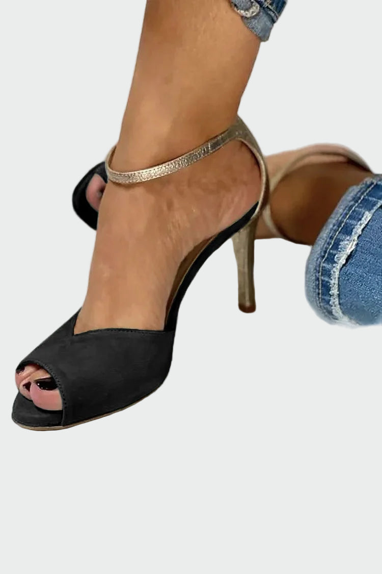 Sandalias Elegantes Karolína con Tiras Metálicas Delicadas