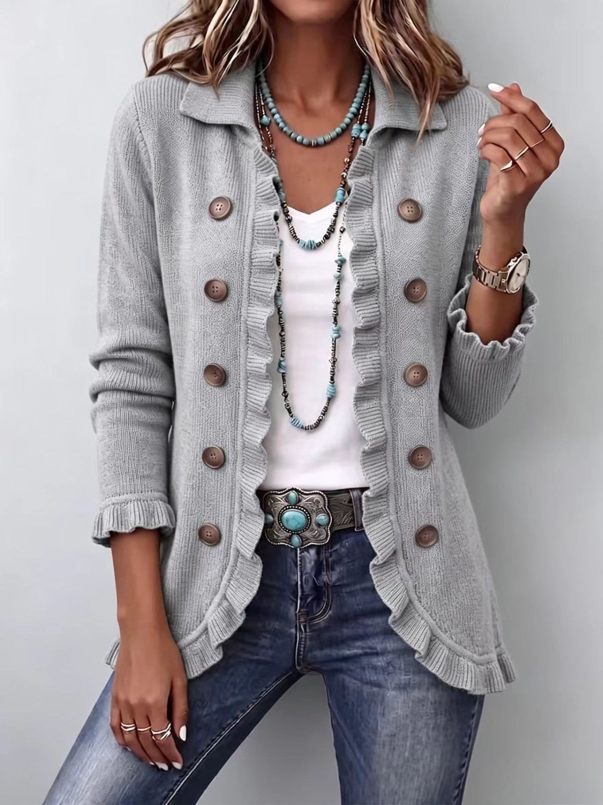 Isabella™ | Chaqueta de Punto con Volantes