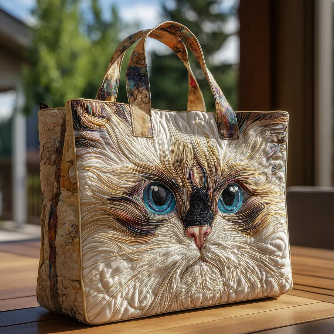 Gato de Ojos Claros | Bolso Artesanal Acolchado
