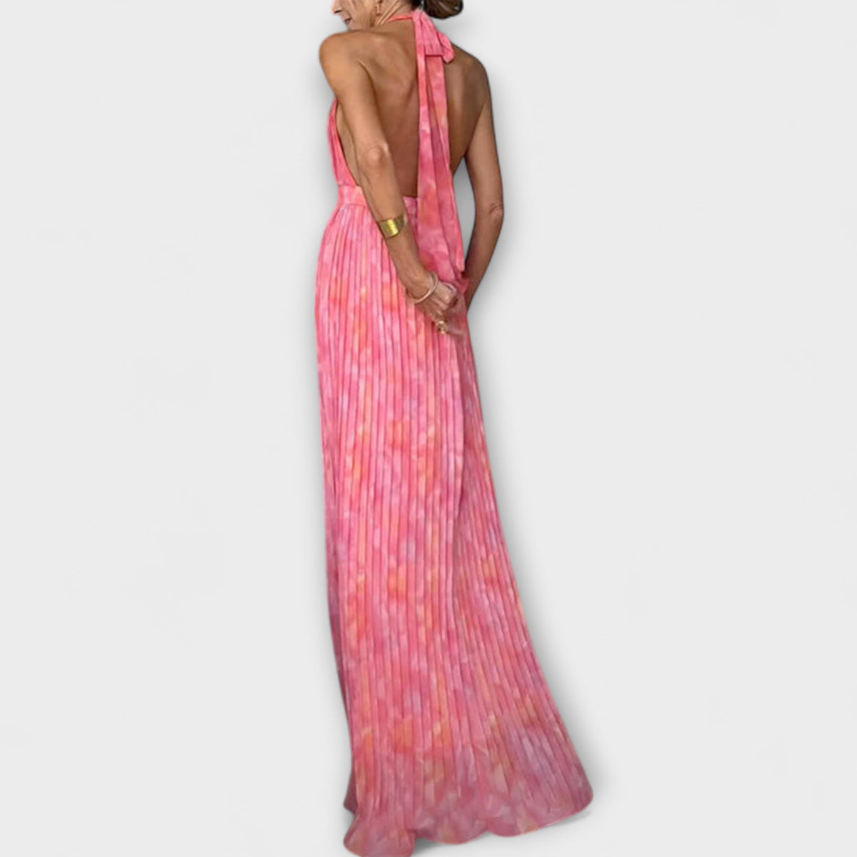 Seraphina - Vestido Maxi Elegante con Cuello Halter y Escote en V