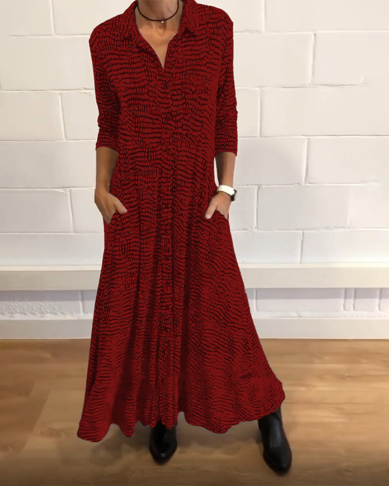 Julia™ | Vestido maxi de camisa fluido