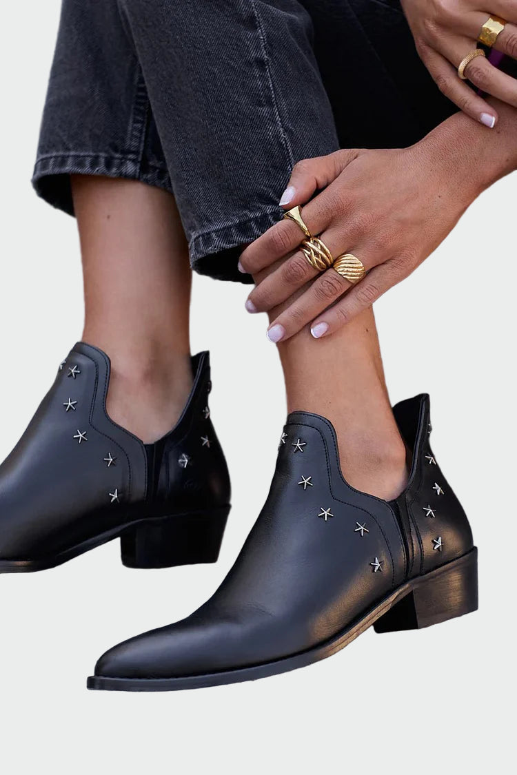Věnceslava Botines Sofisticados al Tobillo con Estrellas Metálicas