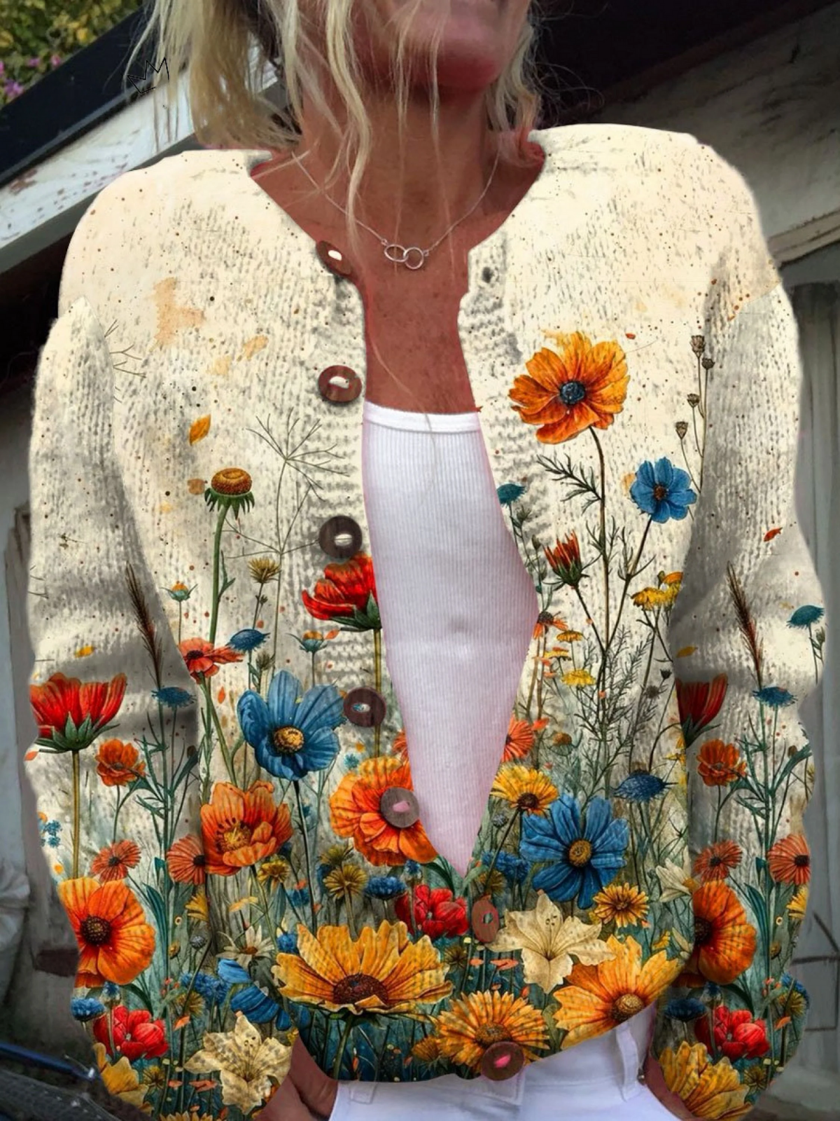 Teodora™ | Cárdigan Floral Vintage