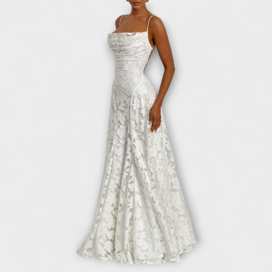Emberly - Elegante vestido maxi en jacquard