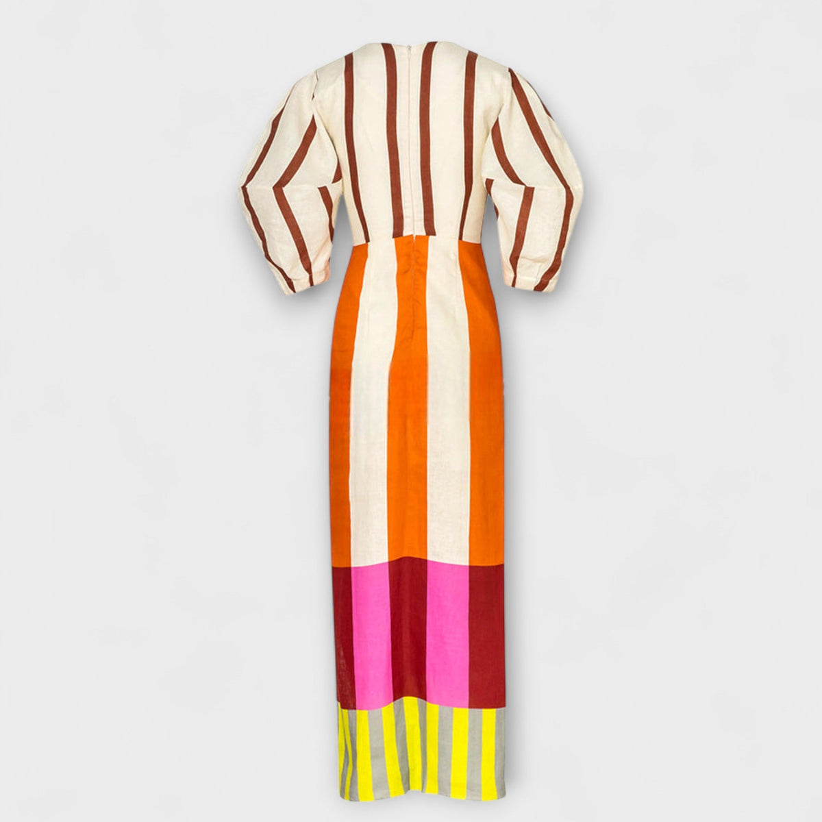 Kaya - Vestido maxi con escote y mangas abullonadas