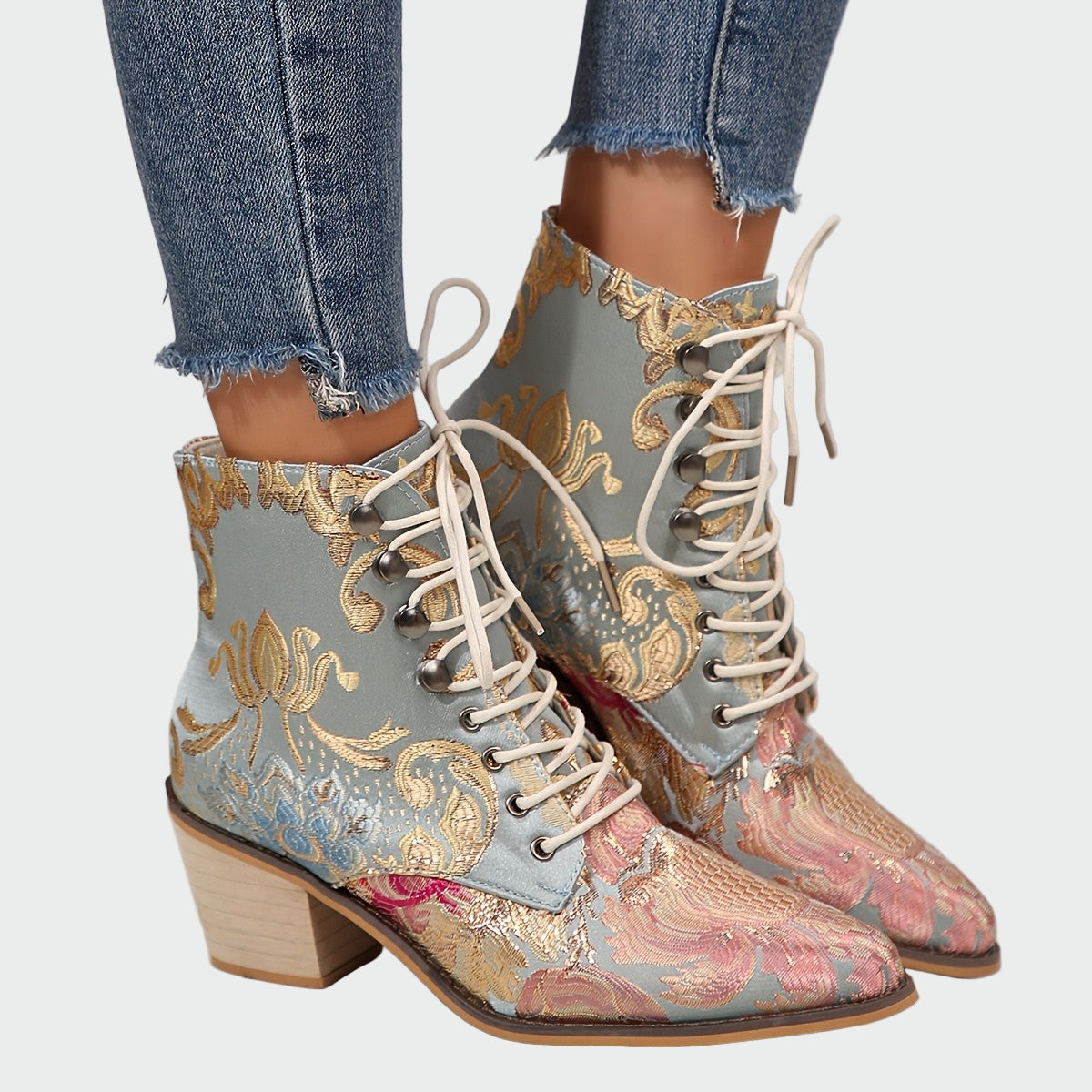 Zapatos de piel con flores