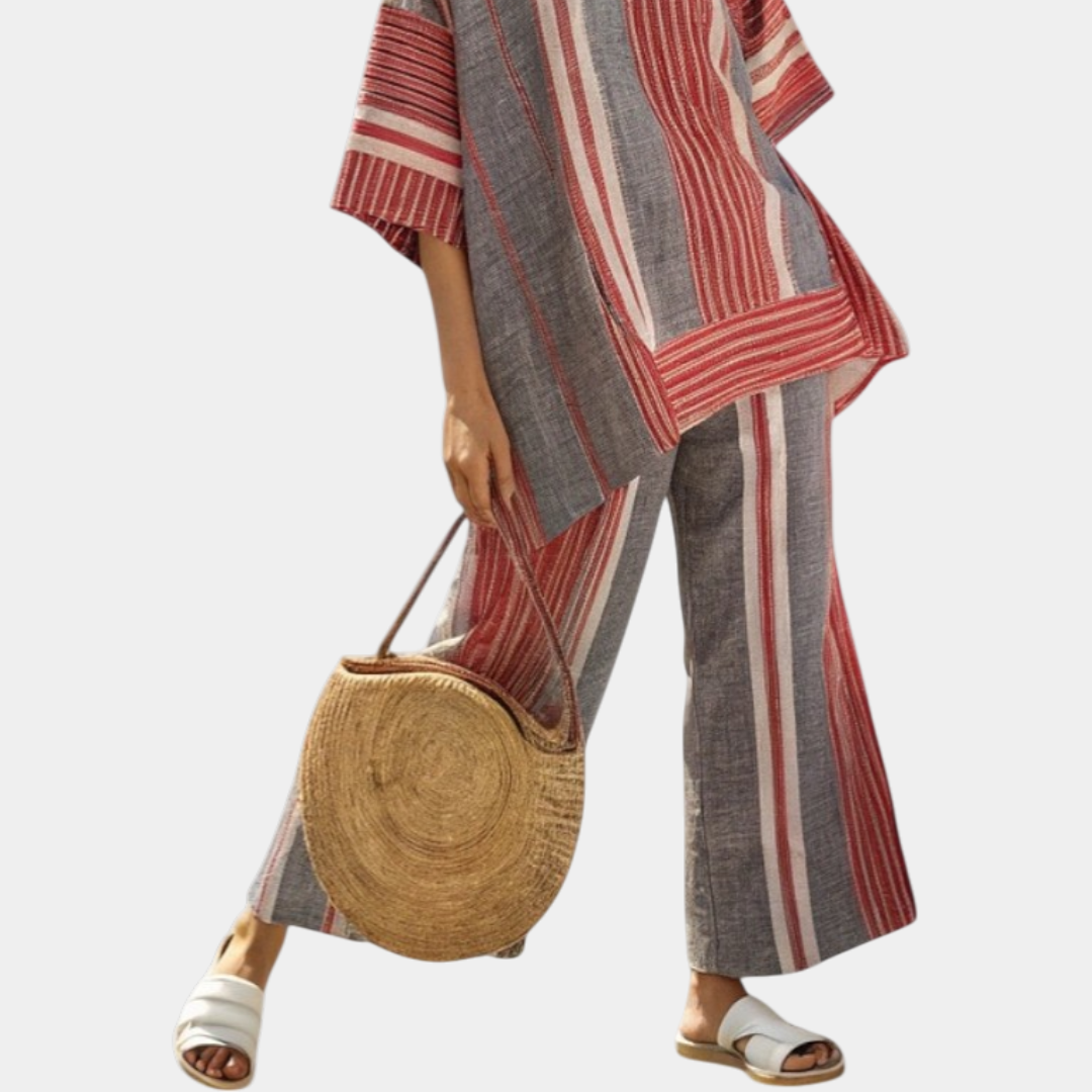 Lyna | Gris Elegante y Pantalón de Pierna Ancha