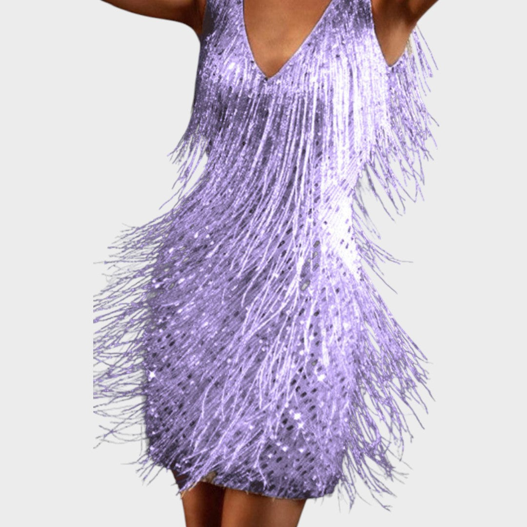 Tasa - Vestido mini con flecos