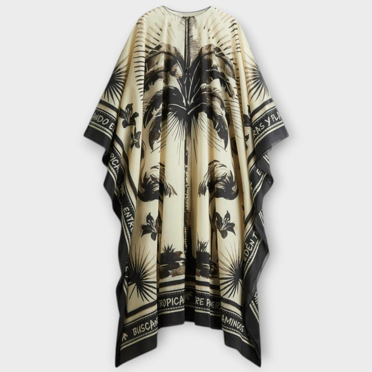 Melissa - Kaftan extra grande con estampado de flamencos
