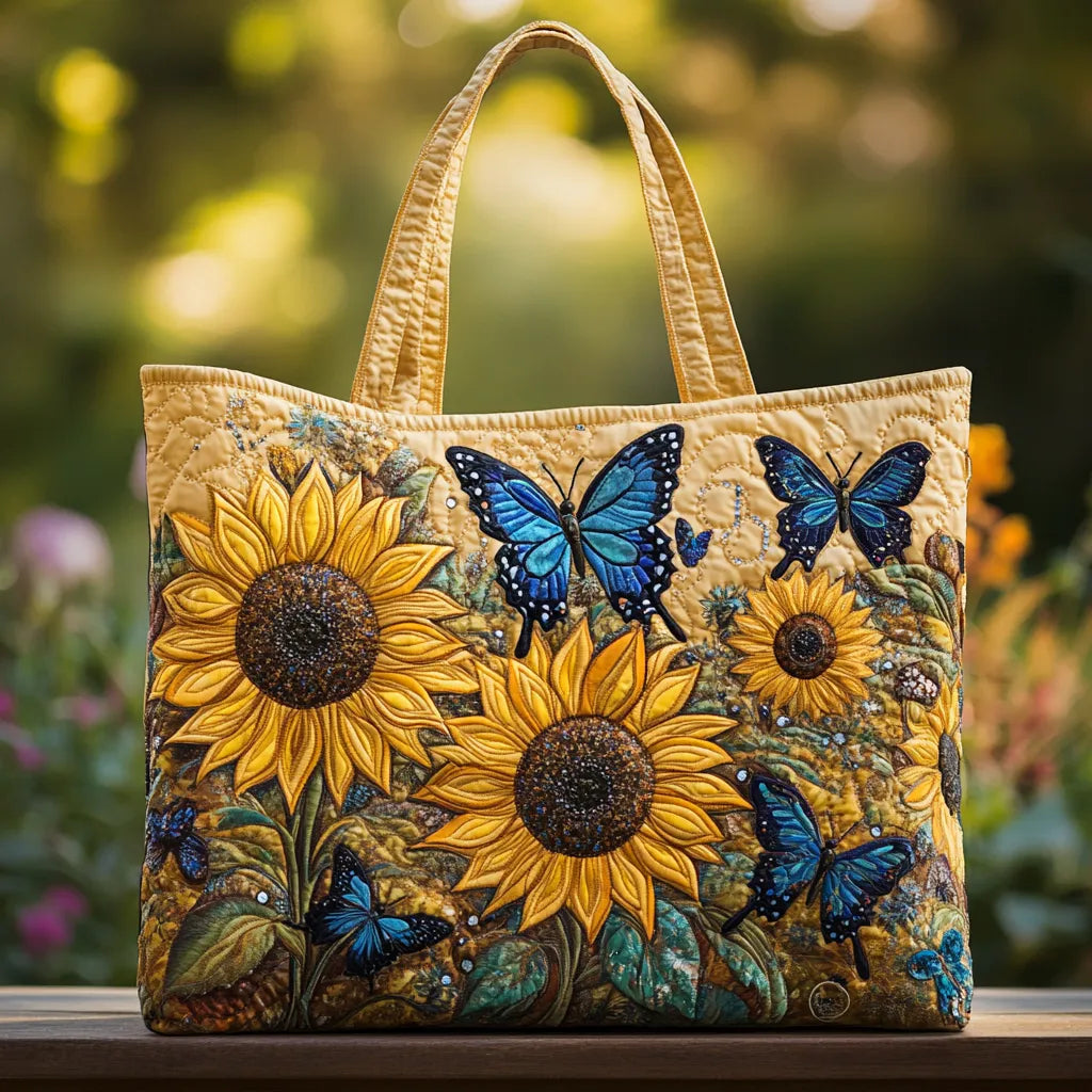 Girasoles y Mariposas | Bolso Artesanal Acolchado