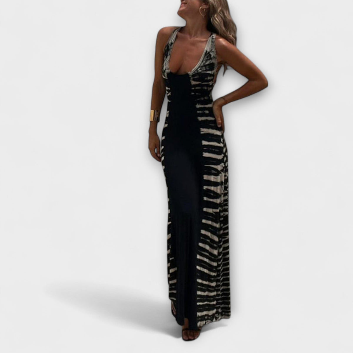 Livia - Vestido maxi con cielo estrellado y batik