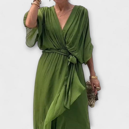 Amoura - Vestidos de chiffon con escote en V