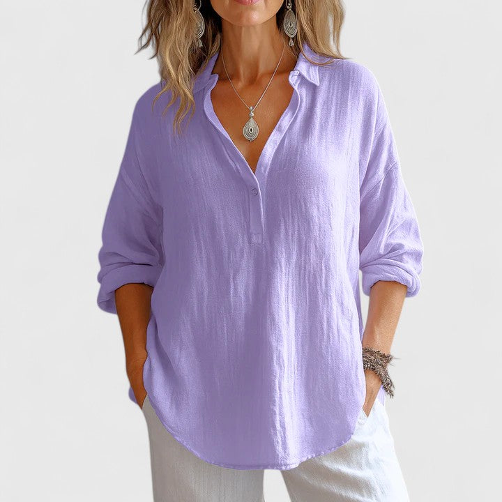 Franzina - Camisa de lino cómoda