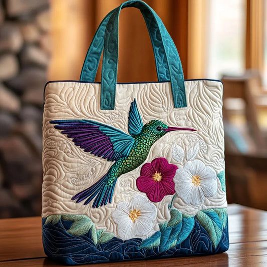 Colibrí y Flor | Bolso Artesanal Acolchado