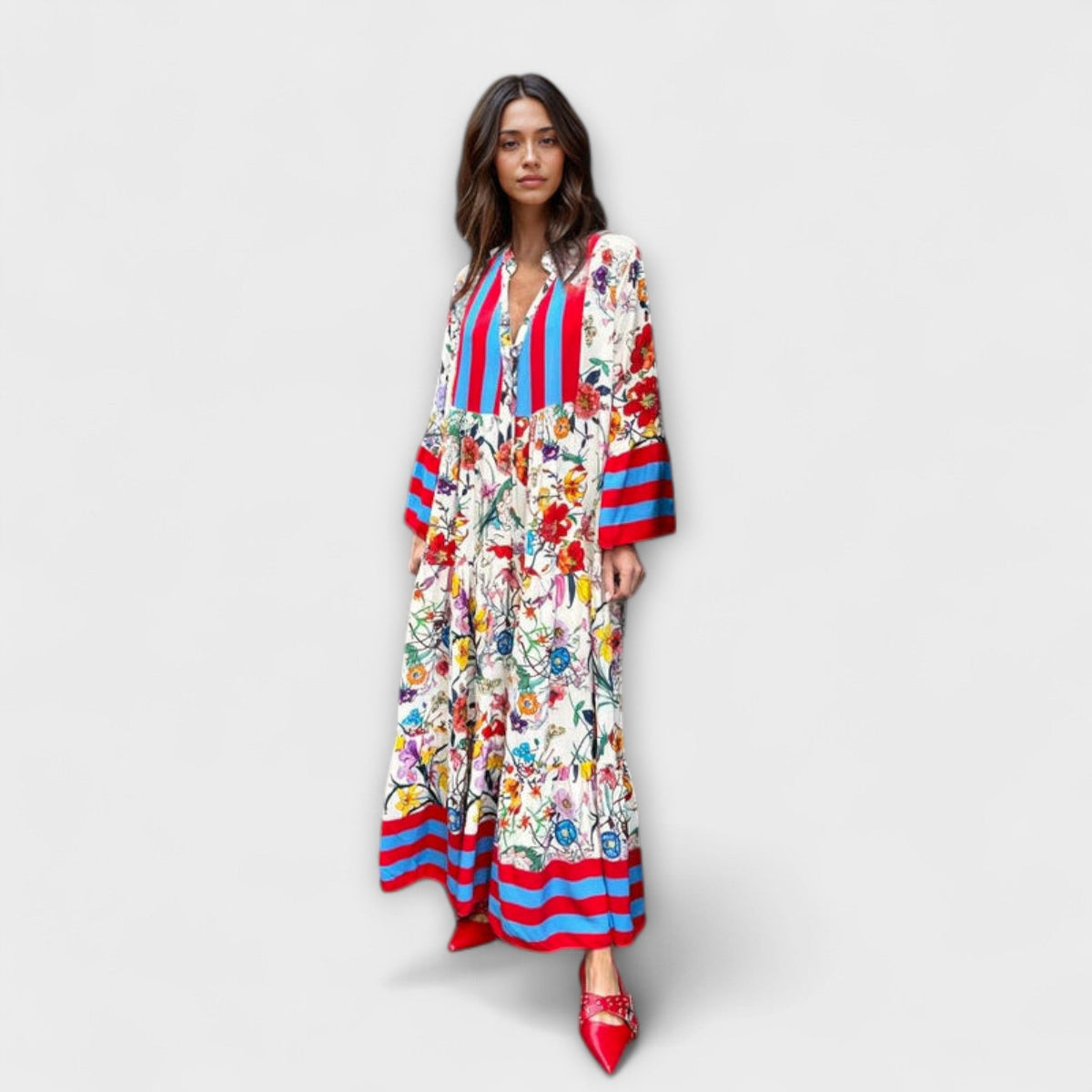 Oriana - Vestido maxi con motivo floral