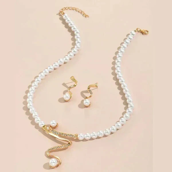 Almudena™ | Set de Collar y Pendientes con Perlas
