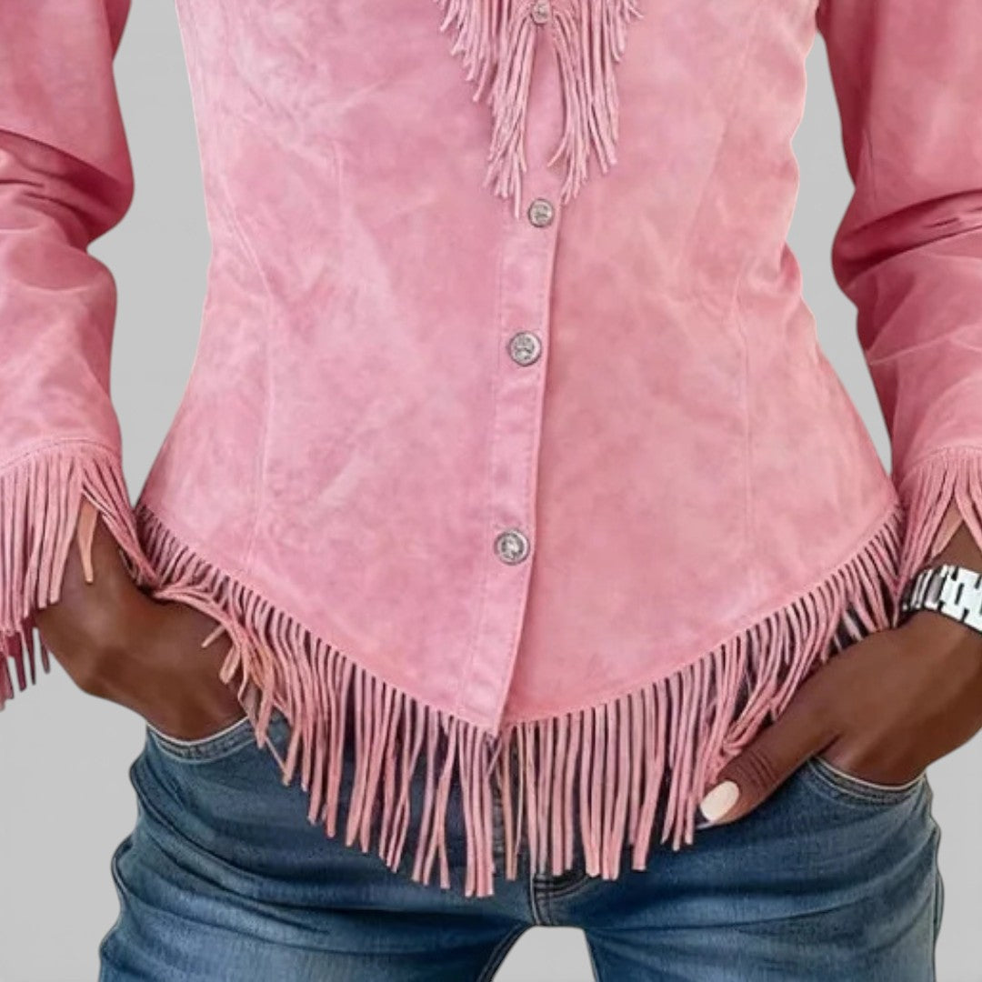 Marina | Blusa de ante con flecos