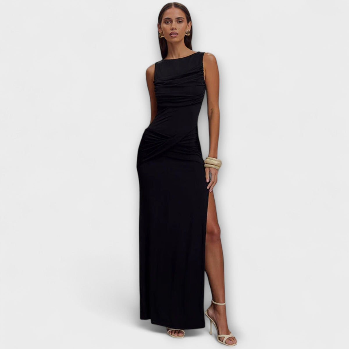 Rieke - Vestido Maxi Elegante con Abertura Alta