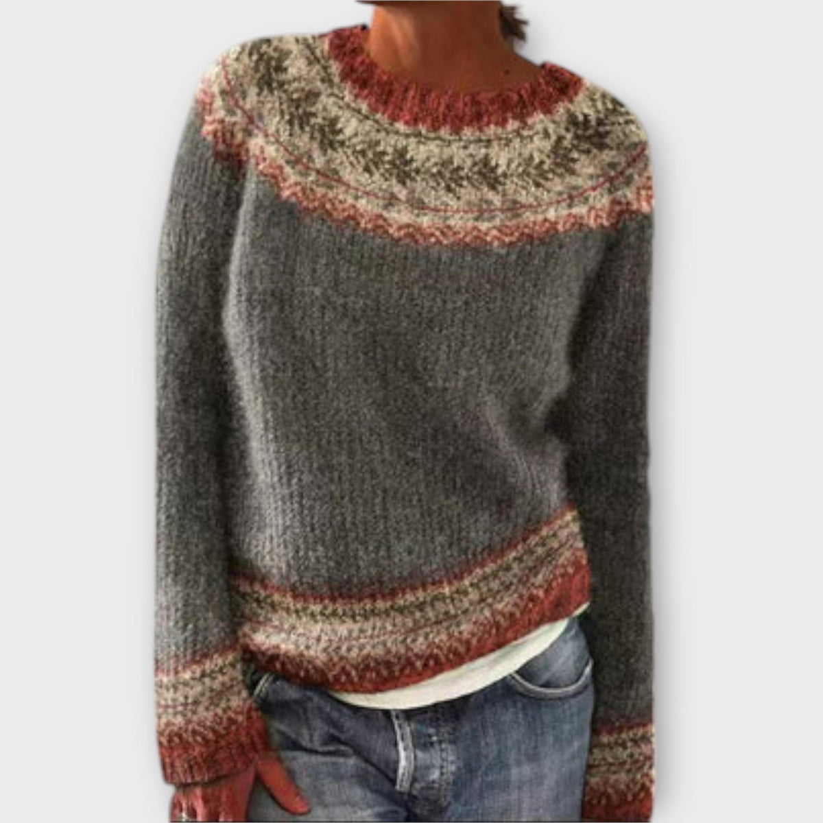 Suéter de punto vintage para mujeres