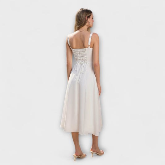 Nadežda - Top de vestido rosa con detalle de abertura