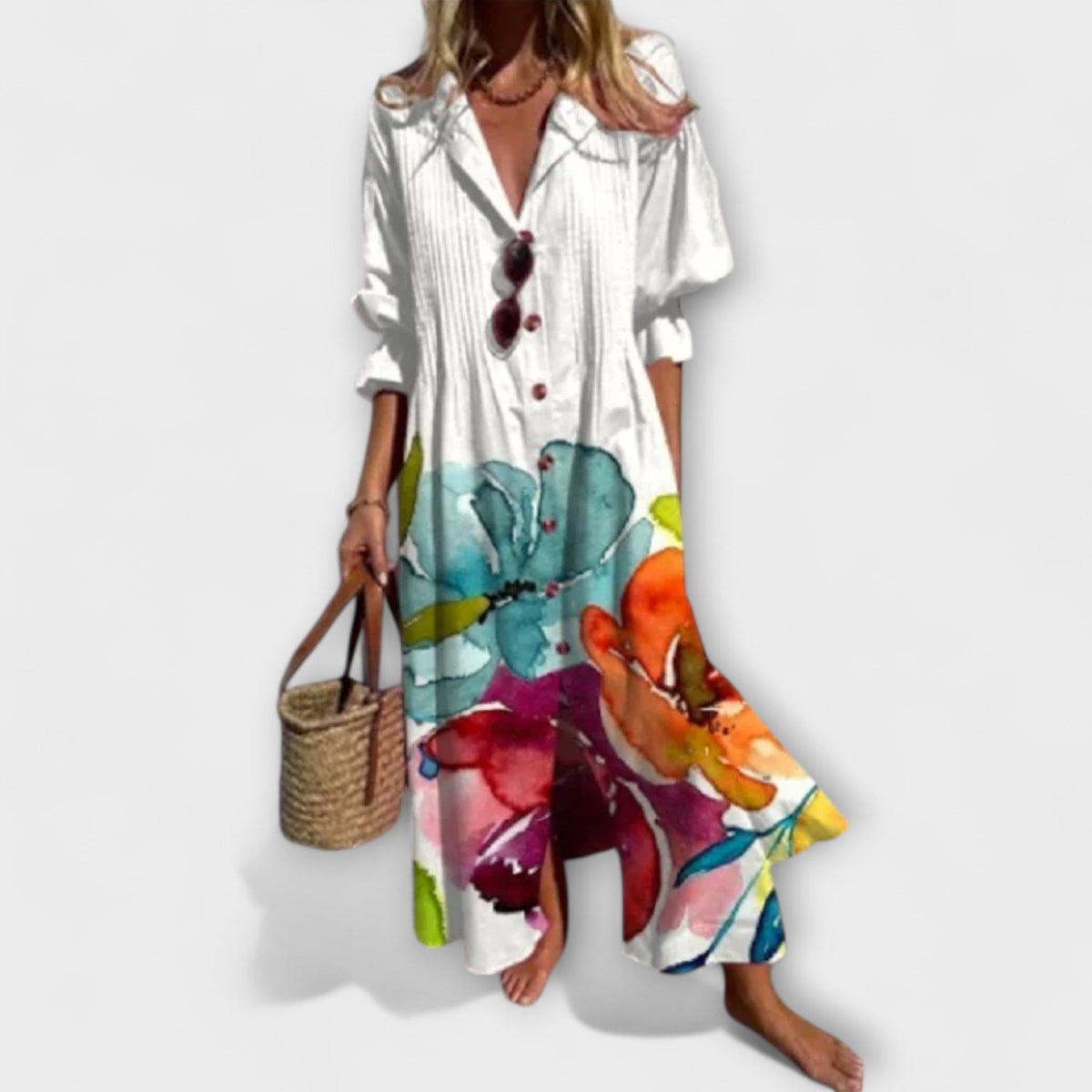 Lila - Vestido Maxi Lichotivé con Cobertura para el Vientre