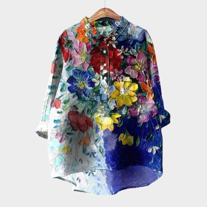 Lena | Blusa premium con bordado floral