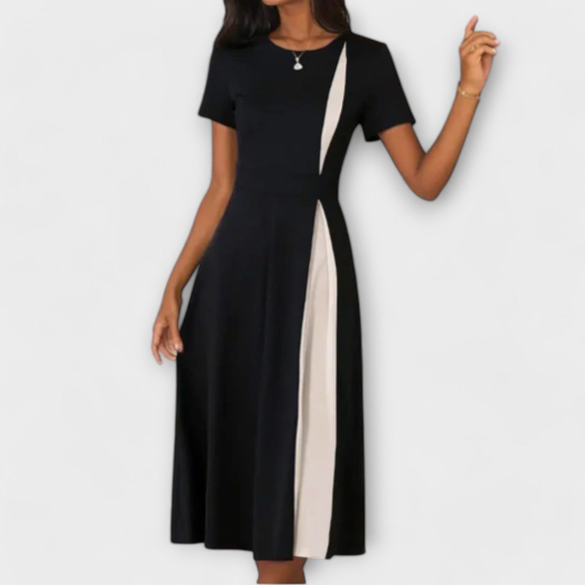 Hanne - Vestidos midi negro y blanco