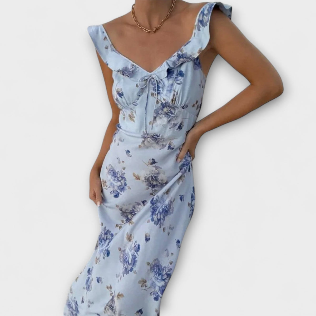 Ropa Maxi con Motivo Floral Criptográfico