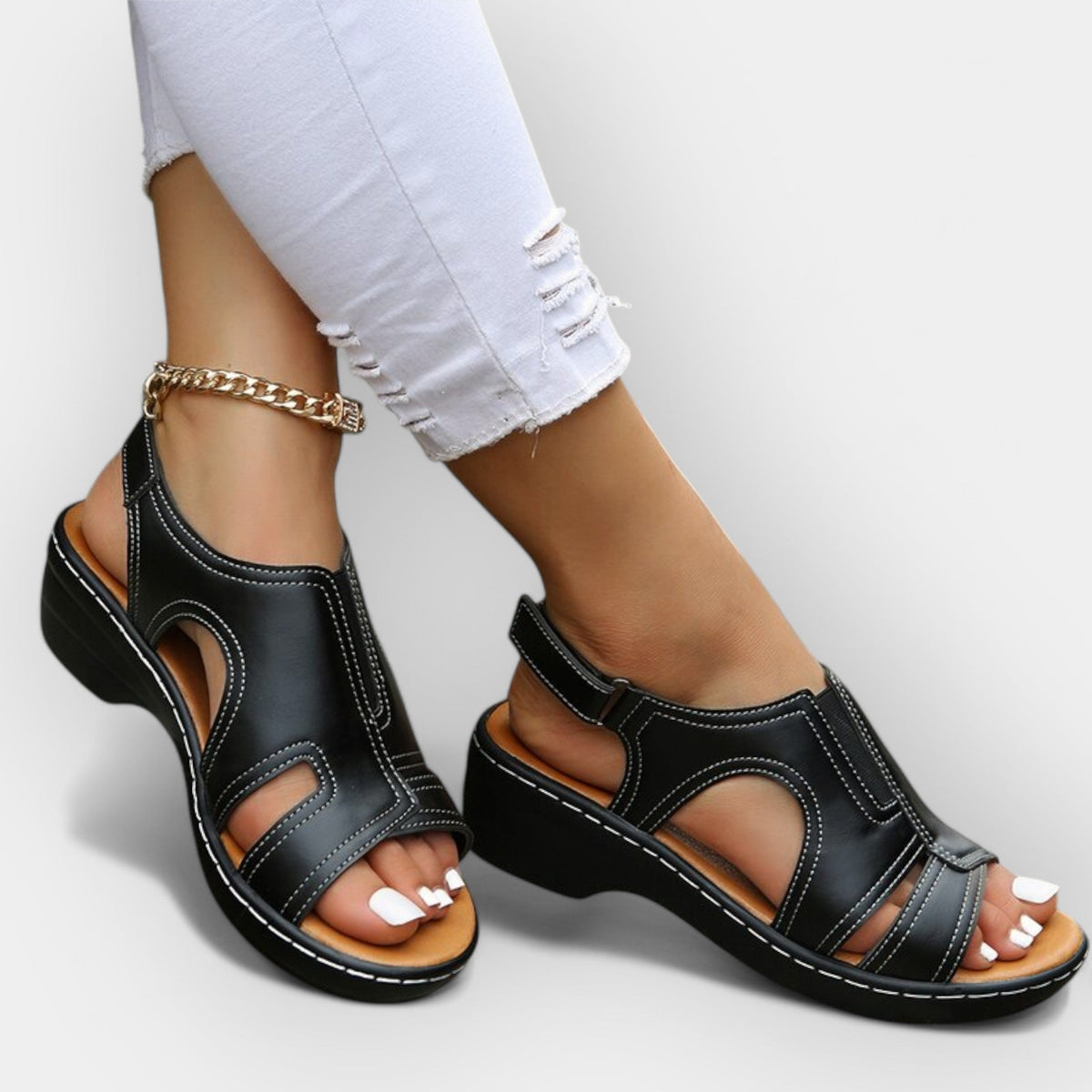 Sandalias de piel elegantes