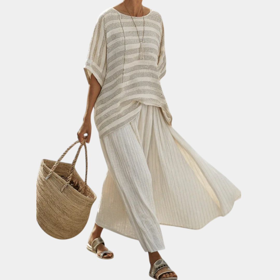 Rosalie | Top a rayas y pantalones fluidos
