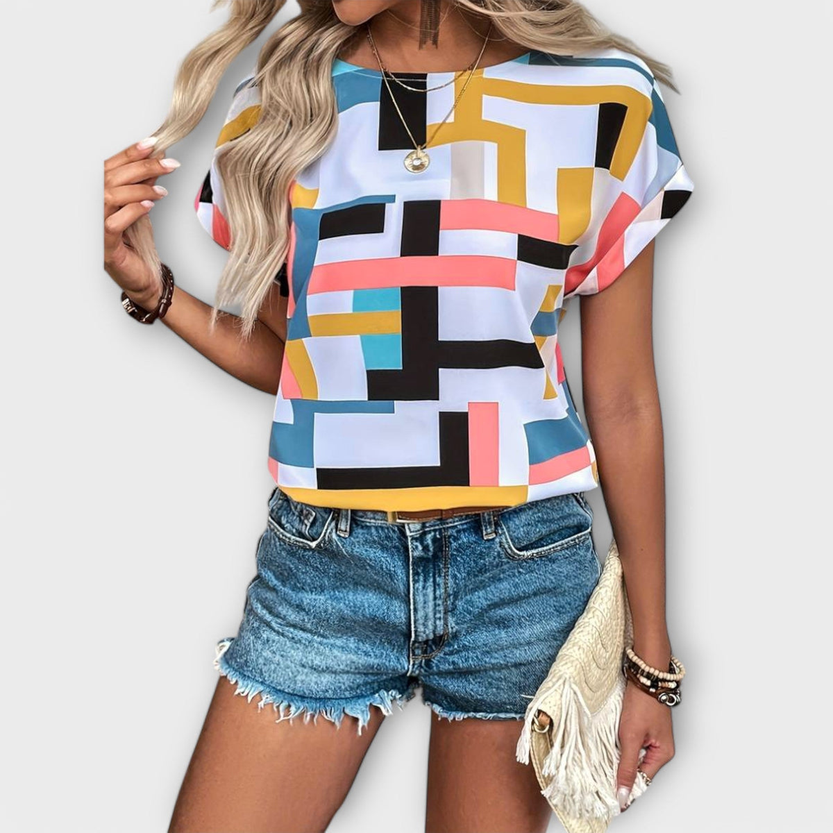Chloe - Blusa corta de manga corta