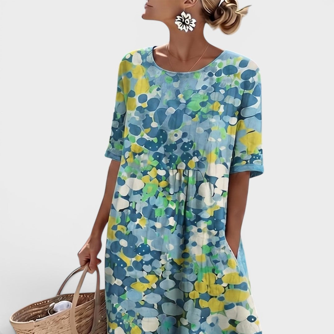 Hélène | Elegante vestido midi floral de verano