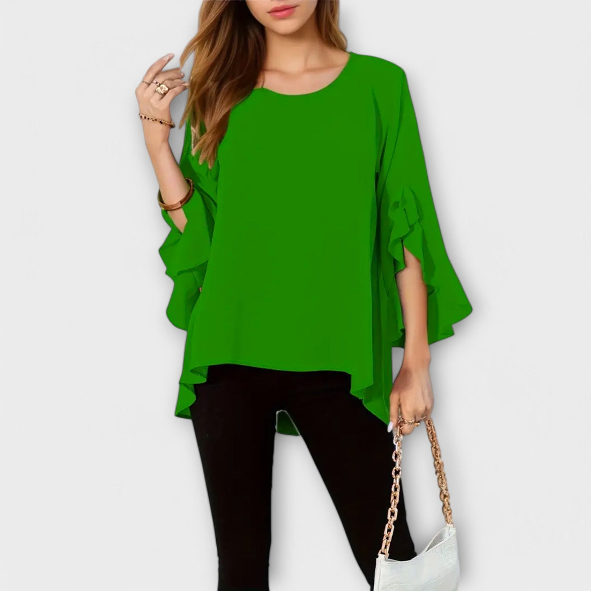 Aria - La blusa primaveral perfecta con escote redondo