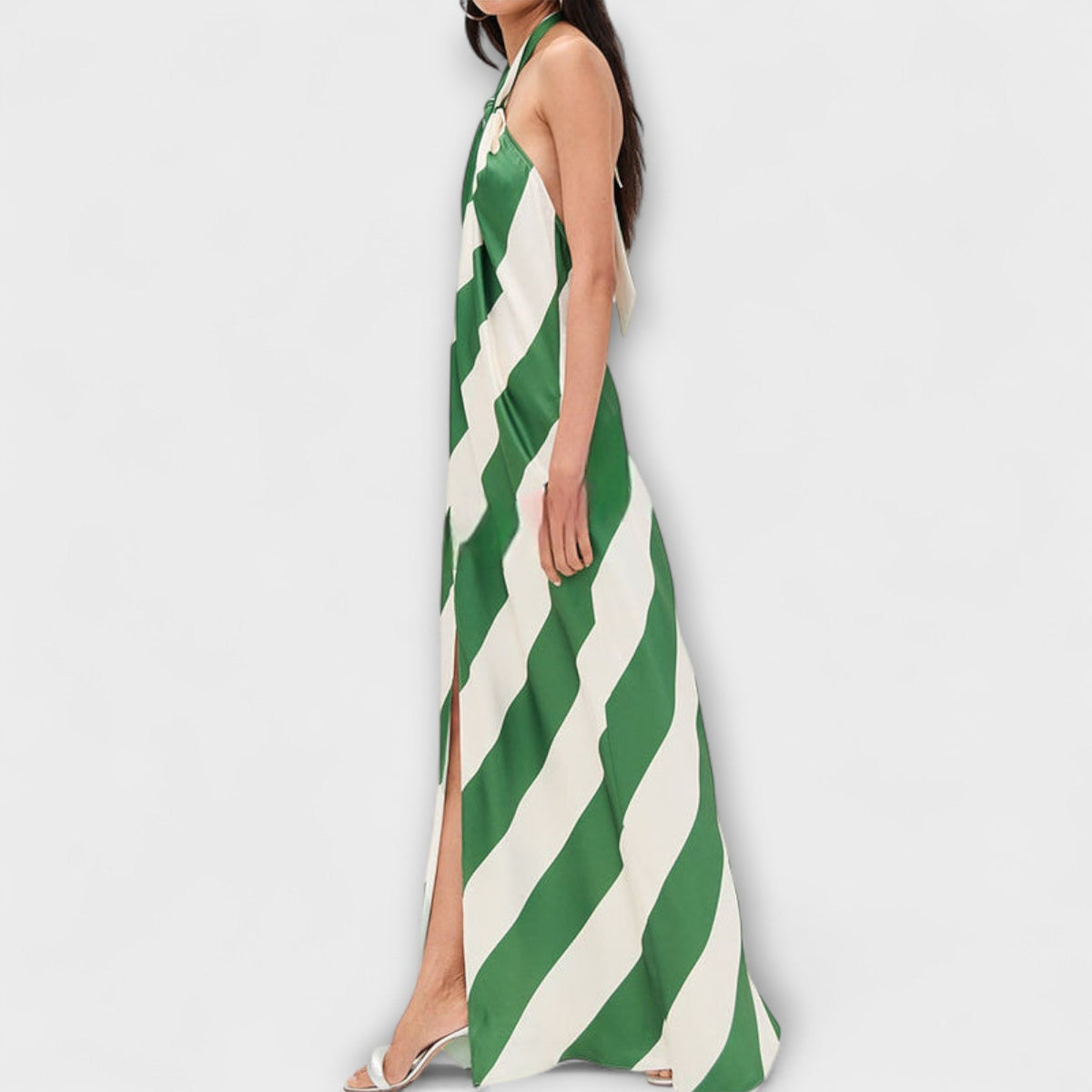 Marlowe - Vestido maxi a rayas con espalda descubierta
