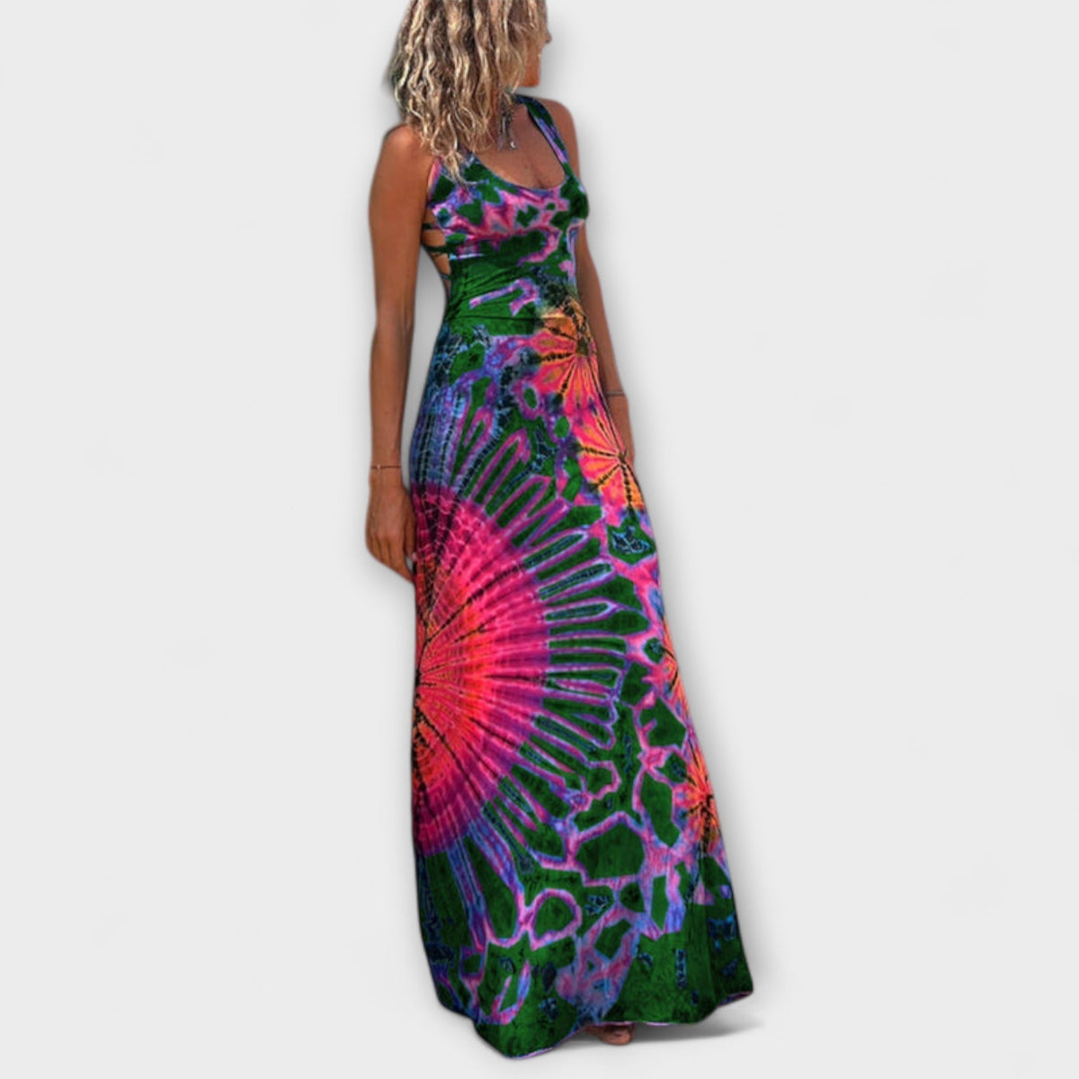 Ronja - El vestido maxi Tie-Dye impreso