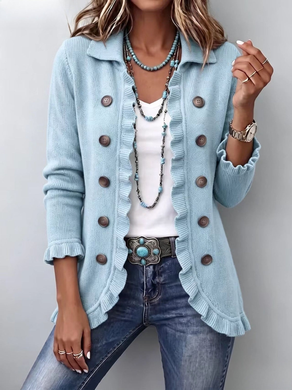 Sofía™ | Chaqueta de Punto con Volantes