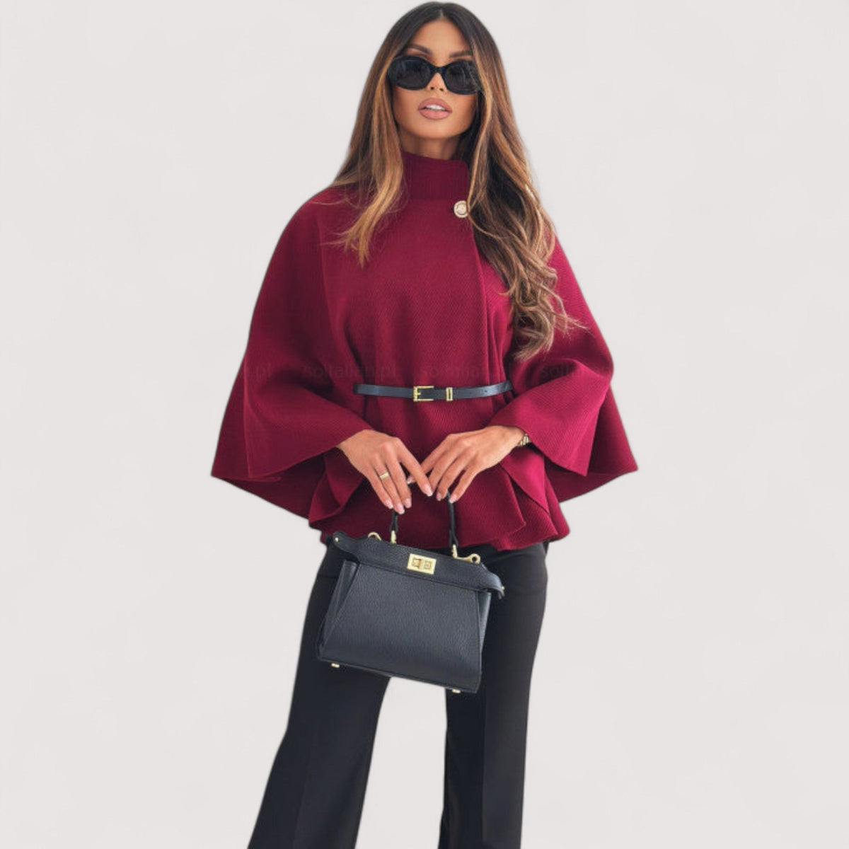 Angela™ | Chaqueta de cuero chic con cinturón