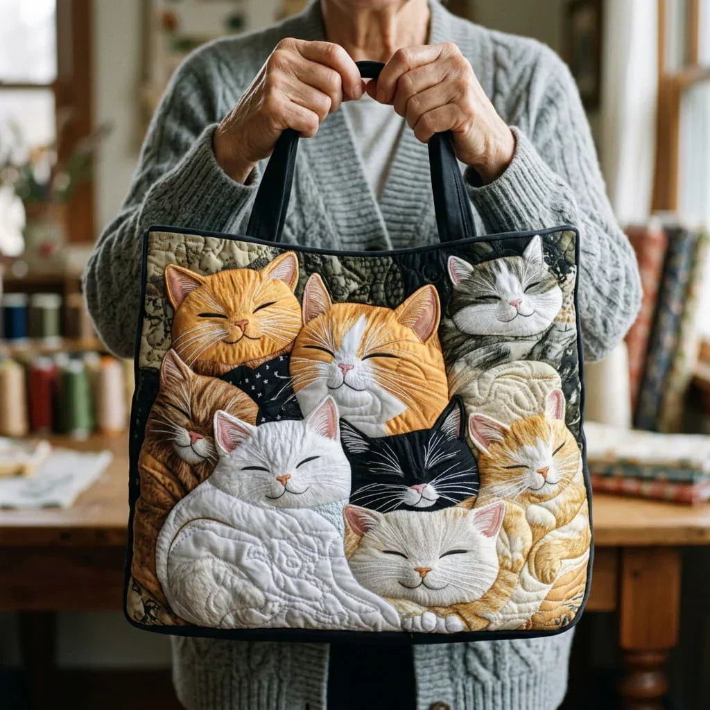 Gatitos Dormidos | Bolso Artesanal Acolchado