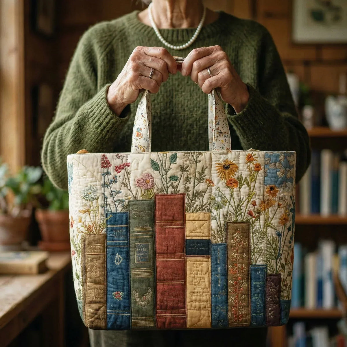 Libros y Flores | Bolso Artesanal Acolchado