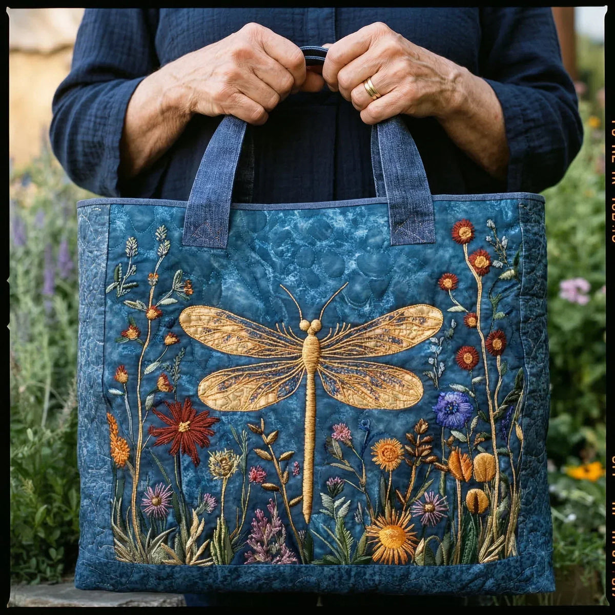 Libélula Dorada | Bolso Artesanal Acolchado