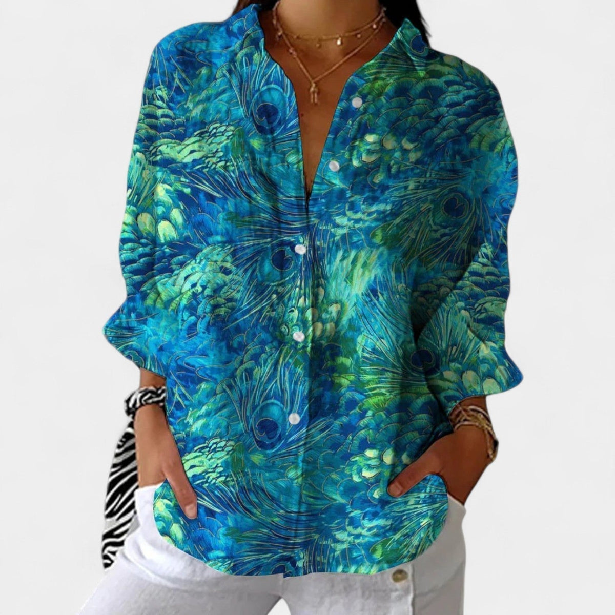 Nika – Blusa de verano con motivo vibrante