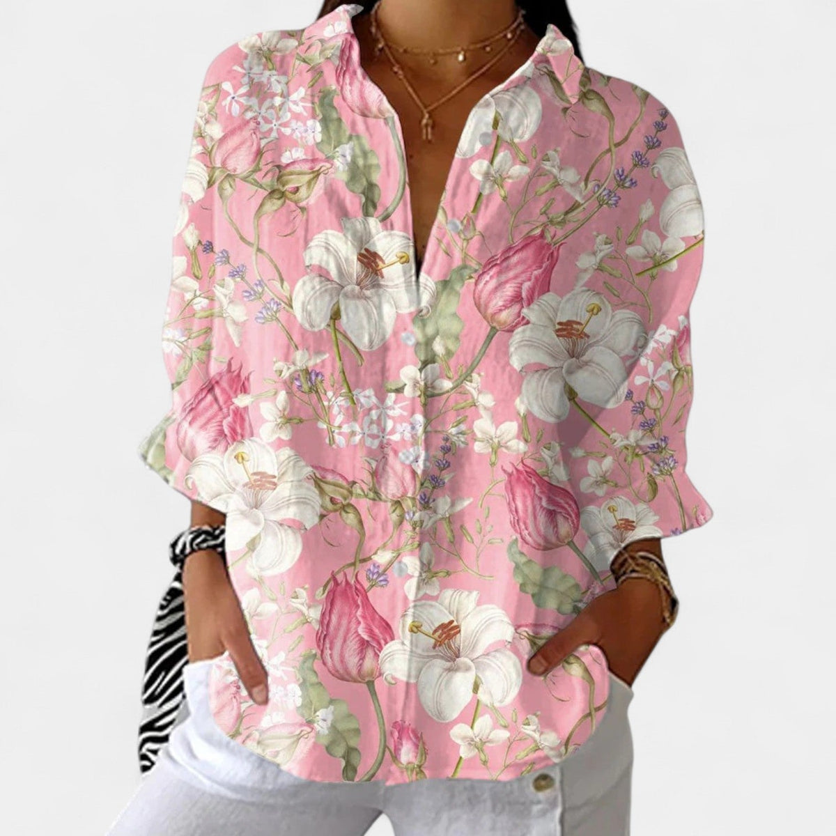 Nika – Blusa de verano con motivo vibrante