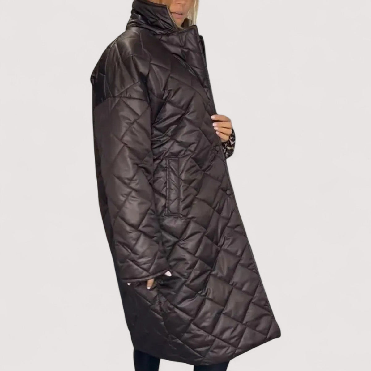 Ofira™ | Chaqueta reversible acolchada con forro de leopardo
