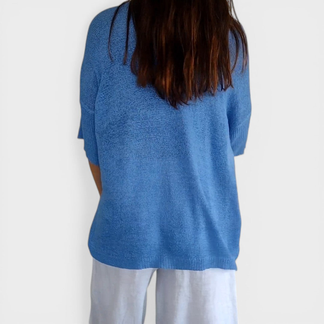 Roza | Top de punto liso con escote en V