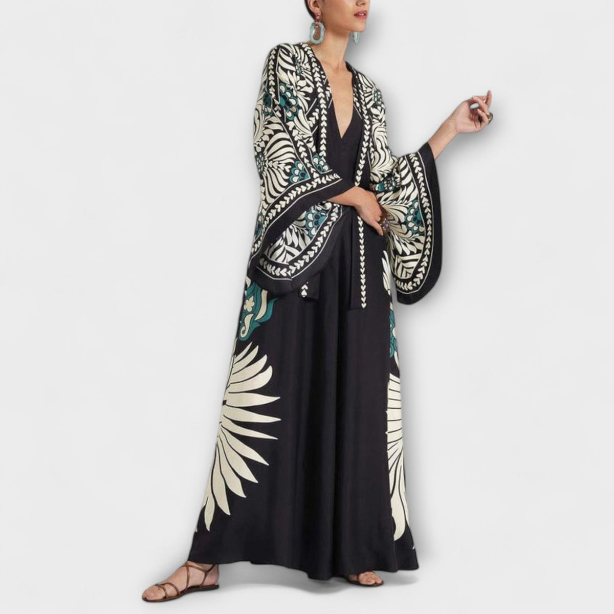 Giselle - Vestidos Maxi Estilo con Estampado Floral