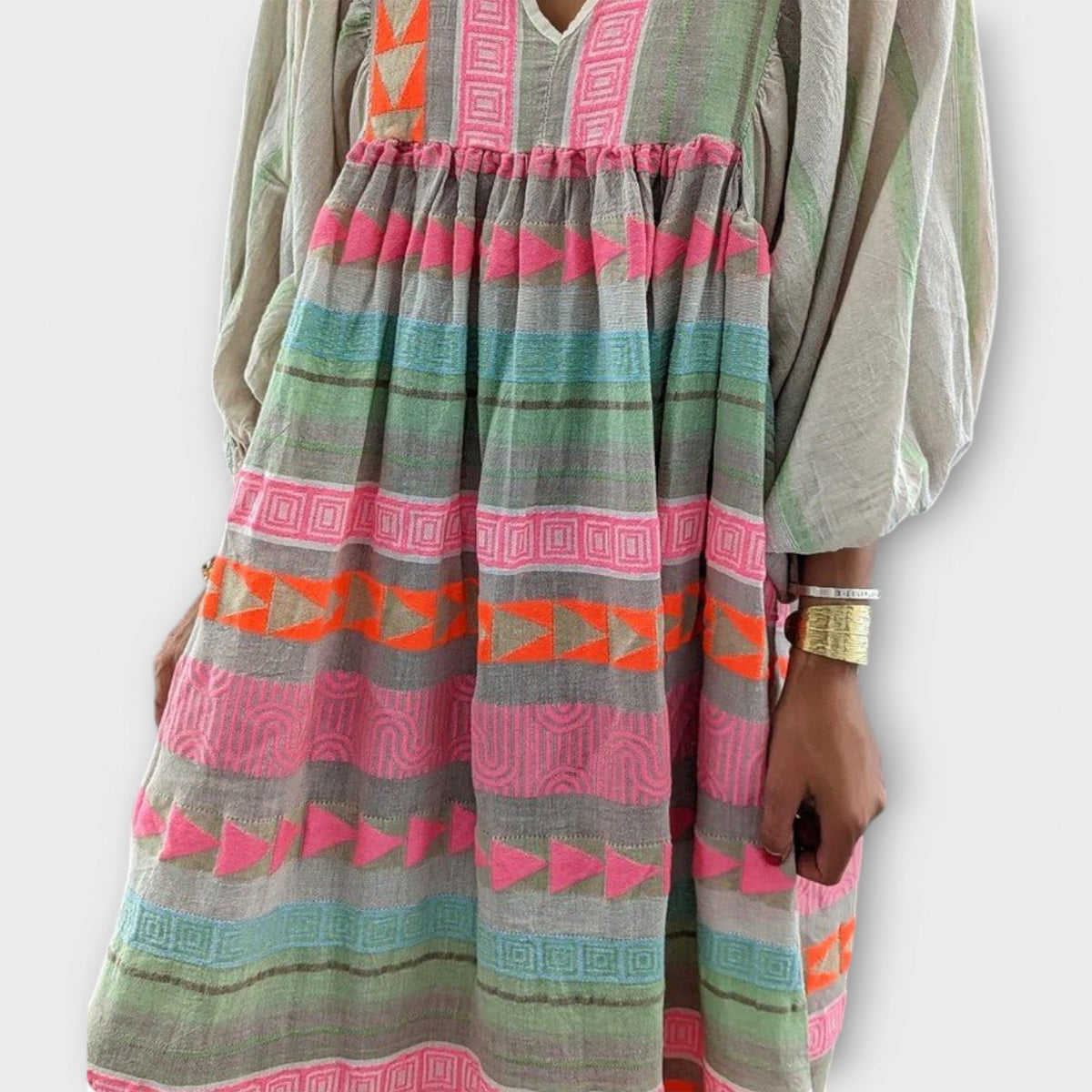 Vestido amplio vibrante Hermine