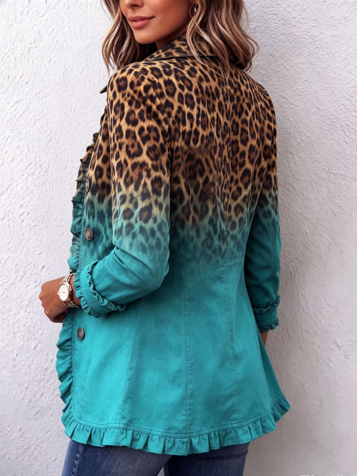 Edith™ | Blazer Leopardo Volantes