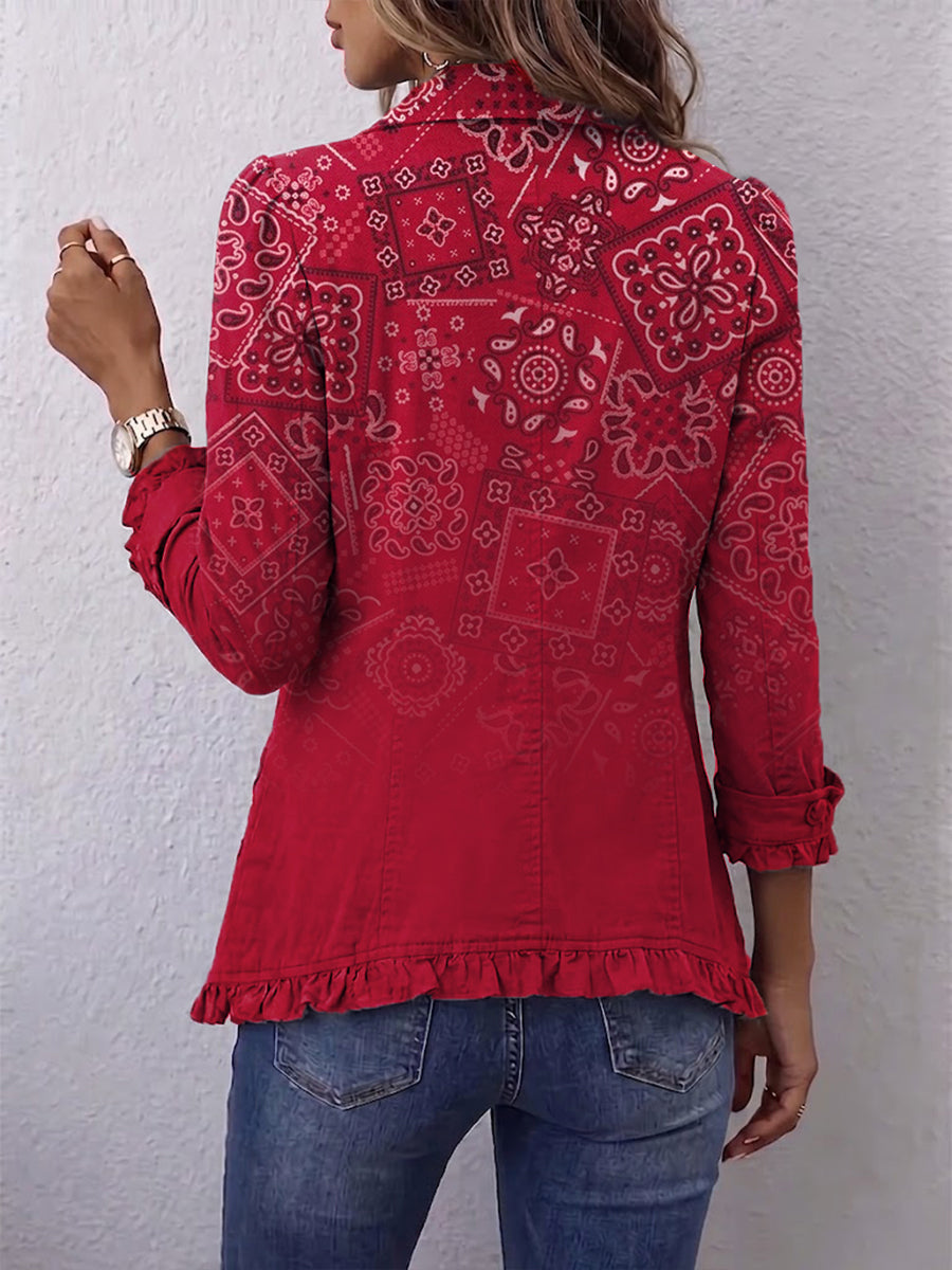 Beatriz™ | Chaqueta Paisley con Volantes
